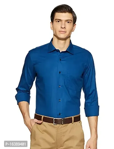 Reliable Turquoise Blue Cotton  Long Sleeves Casual Shirts For Men