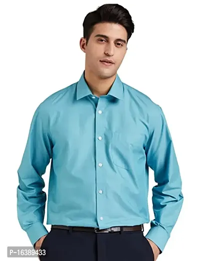 Reliable Turquoise Cotton  Long Sleeves Casual Shirts For Men-thumb0