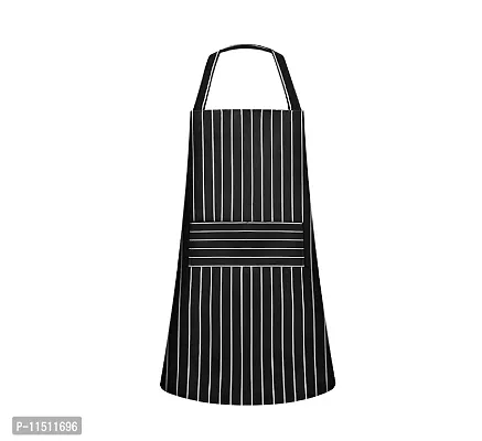 CRAZYWEAVES 100% cotton apron cooking kitchen apron for women and men chef apron (black big stripe)-thumb0