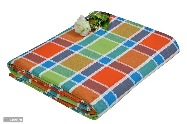 CRWAYWEAVES Khadi Cotton Bed Sheet for Single Bed Cover Single bedsheet 100% Soft Cotton flatsheet (60""x90"") (TC 1555)-thumb0