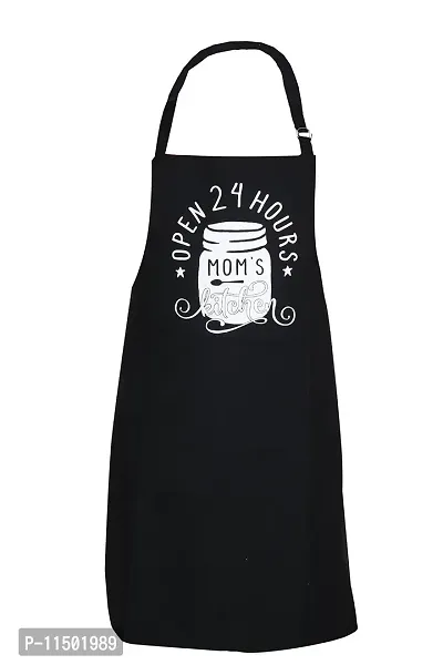 CRAZYWEAVES Apron for women and men kitchen apron Funny printed apron for women and men chef 100% cotton apron with adjustable neck strap (BLACK)