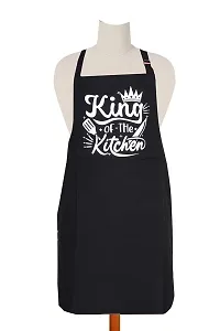 CRAZYWEAVES Apron for women and men kitchen apron Funny printed apron for women and men chef 100% cotton apron with adjustable neck strap (BLACK 1)-thumb1