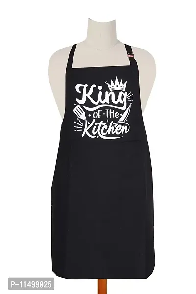 CRAZYWEAVES Apron for women and men kitchen apron Funny printed apron for women and men chef 100% cotton apron with adjustable neck strap (BLACK 1)-thumb2
