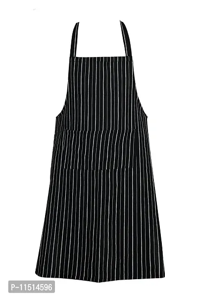 CRAZYWEAVES 100% cotton apron cooking kitchen apron for women and men chef apron (Black Checked)