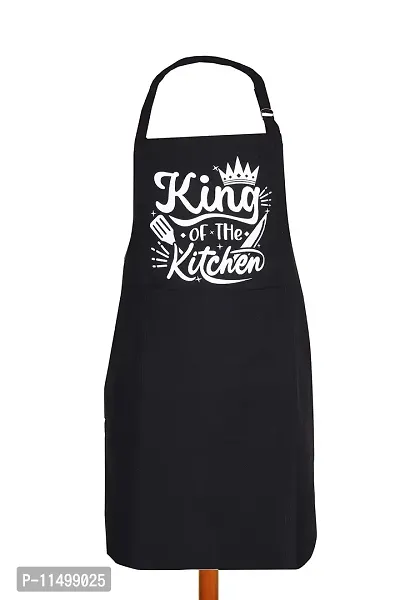 CRAZYWEAVES Apron for women and men kitchen apron Funny printed apron for women and men chef 100% cotton apron with adjustable neck strap (BLACK 1)