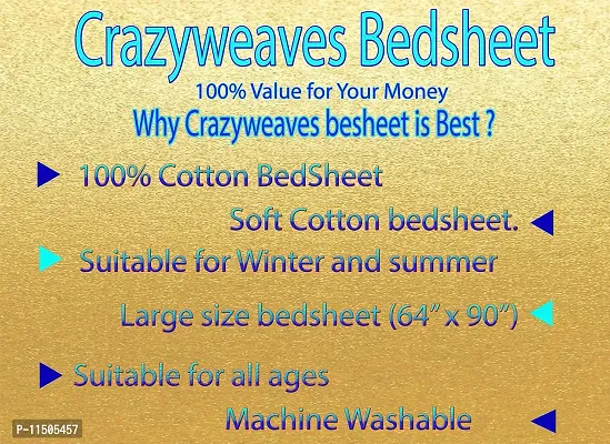 CRAZYWEAVES Khadi Cotton Bed Sheet for Single Bed Cover Single bedsheet Flat Sheet 100% Cotton Multicolor(Orange Maroon Black Linen)-thumb2