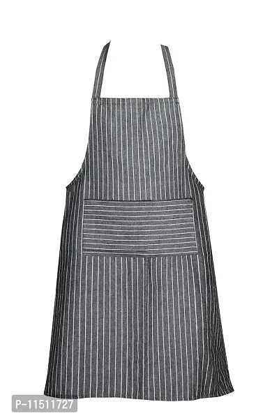 CRAZYWEAVES 100% cotton apron cooking kitchen apron for women and men chef apron (Grey Small Stripes)