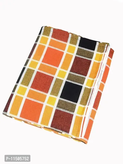 CRWAYWEAVES Khadi Cotton Bed Sheet for Single Bed Cover Single bedsheet Flat Sheet 100% Cotton Multicolor (Black and White)-thumb0