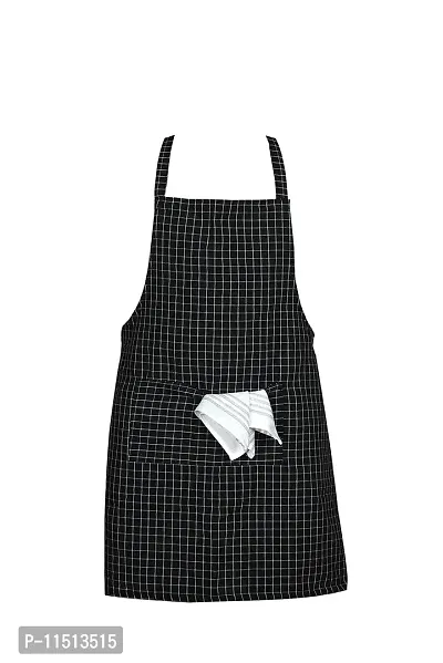CRAZYWEAVES Cotton Apron Cooking Apron for Women in Kitchen and Men Chef Apron (Black And White)