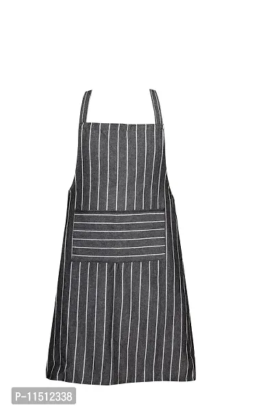 CRAZYWEAVES 100% cotton apron cooking kitchen apron for women and men chef apron (Greybig stripe)