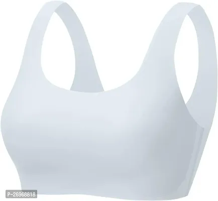 Stylish Cotton Solid White Sports Bras For Women