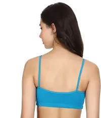 Stylish Cotton Solid Blue Sports Bras For Women-thumb1