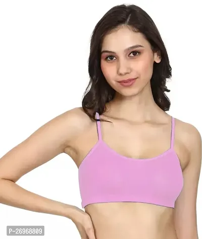 Stylish Cotton Solid Pink Sports Bras For Women