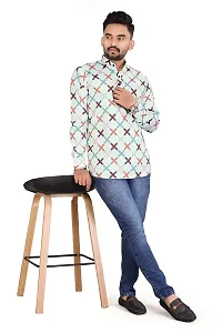 THE COLLAR FITT Men's Designer Digital Printed Twill Cotton Full Sleeve Reguler Fir Stand Collar Kurta Shirt-thumb4