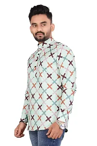 THE COLLAR FITT Men's Designer Digital Printed Twill Cotton Full Sleeve Reguler Fir Stand Collar Kurta Shirt-thumb2
