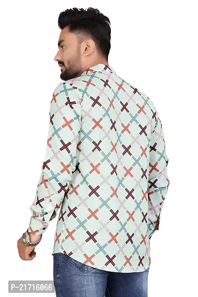 THE COLLAR FITT Men's Designer Digital Printed Twill Cotton Full Sleeve Reguler Fir Stand Collar Kurta Shirt-thumb2