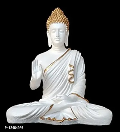Meditating Buddha-White Golden-thumb0