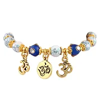 PearlzGallery Mosaic Beads Silver Plated Toggle Clasp Bracelet For Girls & Women-thumb1