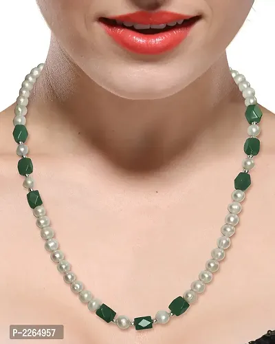 Freashwater Pearl ,Green Aventurine 18 Necklace-thumb3