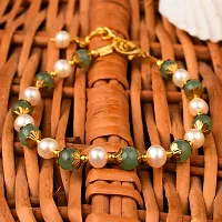 PearlzGallery Freshwater Pearl Gold Plated Toggle Clasp Bracelet For Girls & Women-thumb1