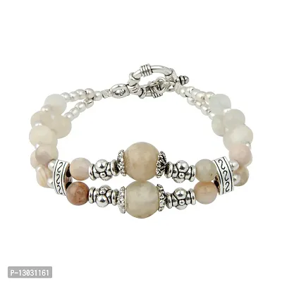 Pearlz Gallery Delicate Peach Moon Stone 7 Inches Gemstone Trendy Bracelet Jewelry for Women
