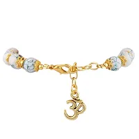 PearlzGallery Mosaic Beads Silver Plated Toggle Clasp Bracelet For Girls & Women-thumb2