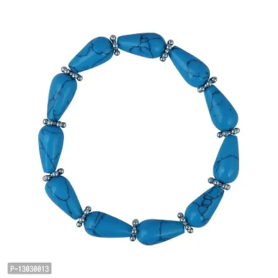 Drop Shaped Mosaic Beads Stretchable 7.5 Inches Bracelet For Girls