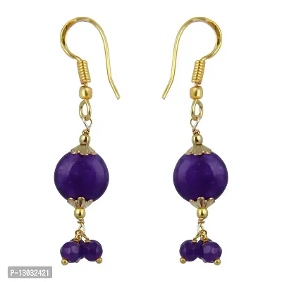 Delight Purple Jade Beads Earrings for Women-thumb0