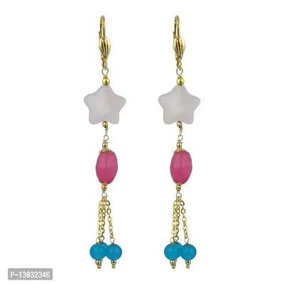 Amazing Jade and Rose Quartz Beads Earrings for Women.