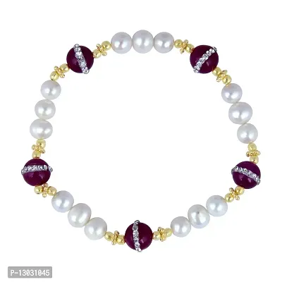 PearlzGallery Fresh Water Pearl Heavy Ornamental Bracelet For Girls & Women-thumb0