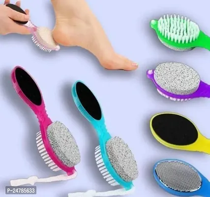 4 in 1 Pediure Brush for Dead Skin | Foot Scrubber for Callus Remover | Foot Cleaning Tool with Pumice Stoone, Metal Scrapper and Foot Filer  Pack Of 2-thumb2