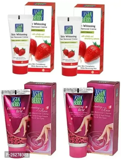 ASTABERRY Skin Whitening  Rose Hair Removal Creme (Pack of 4)2+2 Cream  (240 g, Set of 4)