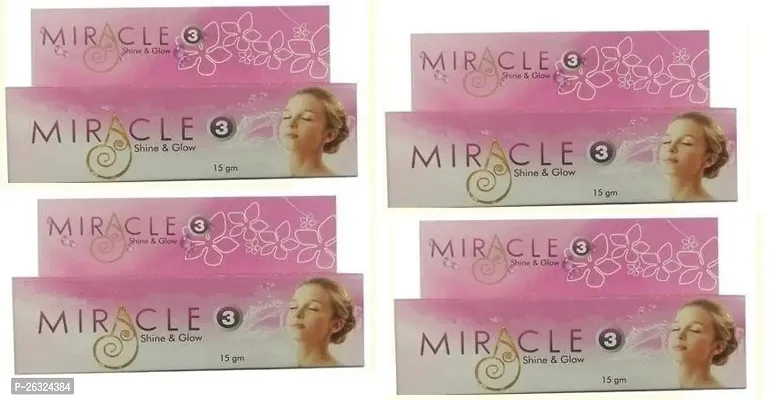 MIRACLE 3 SHINE AND GLOW CREAM 15 GRM PAK OF 4