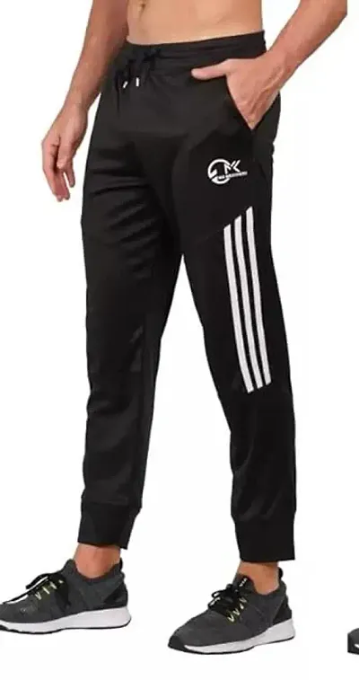 Elegant Black Cotton Joggers For Men