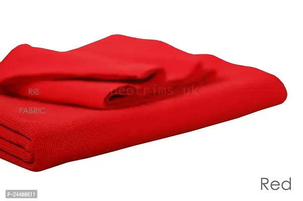 Polyester Jersey Knit Rib Stretch Fabric  Matching Ribbing Cuffs Waistbands Trim.Dress Making Material and Welts for Trimming Garments.British Made,Neotrims. Red 1 Meter (Fabric Only)-thumb3