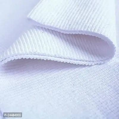 TinaKim Ribbed Cuffs for Jacket, Waistbands Neckline Trim Material (43x20in, 67 White)-thumb2