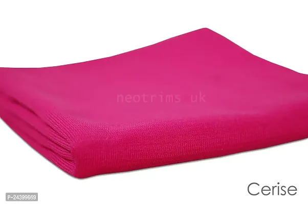 Polyester Jersey Knit Rib Stretch Fabric  Matching Ribbing Cuffs Waistbands Trim.Dress Making Material and Welts for Trimming Garments.British Made,Neotrims. Cerise 1 Meter (Fabric Only)-thumb3