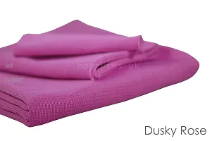 Polyester Jersey Knit Rib Stretch Fabric  Matching Ribbing Cuffs Waistbands Trim.Dress Making Material and Welts for Trimming Garments.British Made,Neotrims. Dusky Rose 1 Meter (Fabric Only)-thumb2