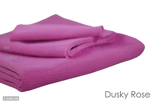 Polyester Jersey Knit Rib Stretch Fabric  Matching Ribbing Cuffs Waistbands Trim.Dress Making Material and Welts for Trimming Garments.British Made,Neotrims. Dusky Rose 1 Meter (Fabric Only)-thumb3