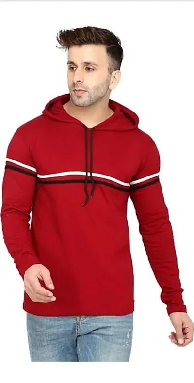 Stylish Cotton Blend Striped Hoodies