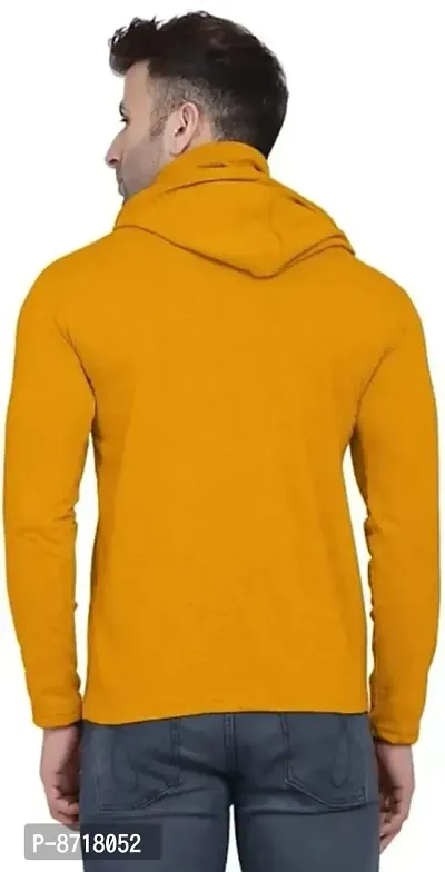 Yellow Cotton Blend Hoodies For Men-thumb4