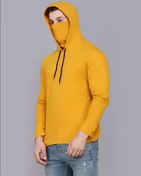 Yellow Cotton Blend Hoodies For Men-thumb2