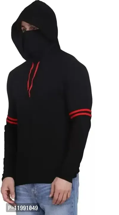Classic Cotton Blend Solid Hoodie Tshirt for Men