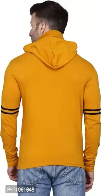 Classic Cotton Blend Solid Hoodie Tshirt for Men-thumb2