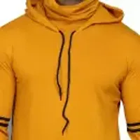 Classic Cotton Blend Solid Hoodie Tshirt for Men-thumb3