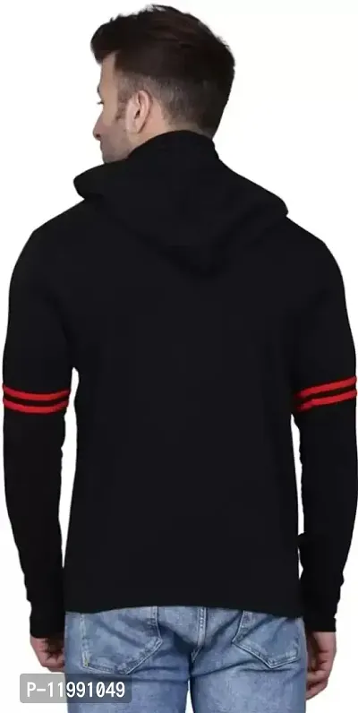 Classic Cotton Blend Solid Hoodie Tshirt for Men-thumb2