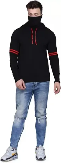 Classic Cotton Blend Solid Hoodie Tshirt for Men-thumb3