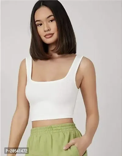 Classic Cotton Solid Crop Top for Women