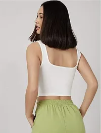 Classic Cotton Solid Crop Top for Women-thumb3