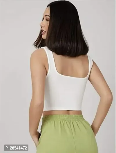 Classic Cotton Solid Crop Top for Women-thumb4